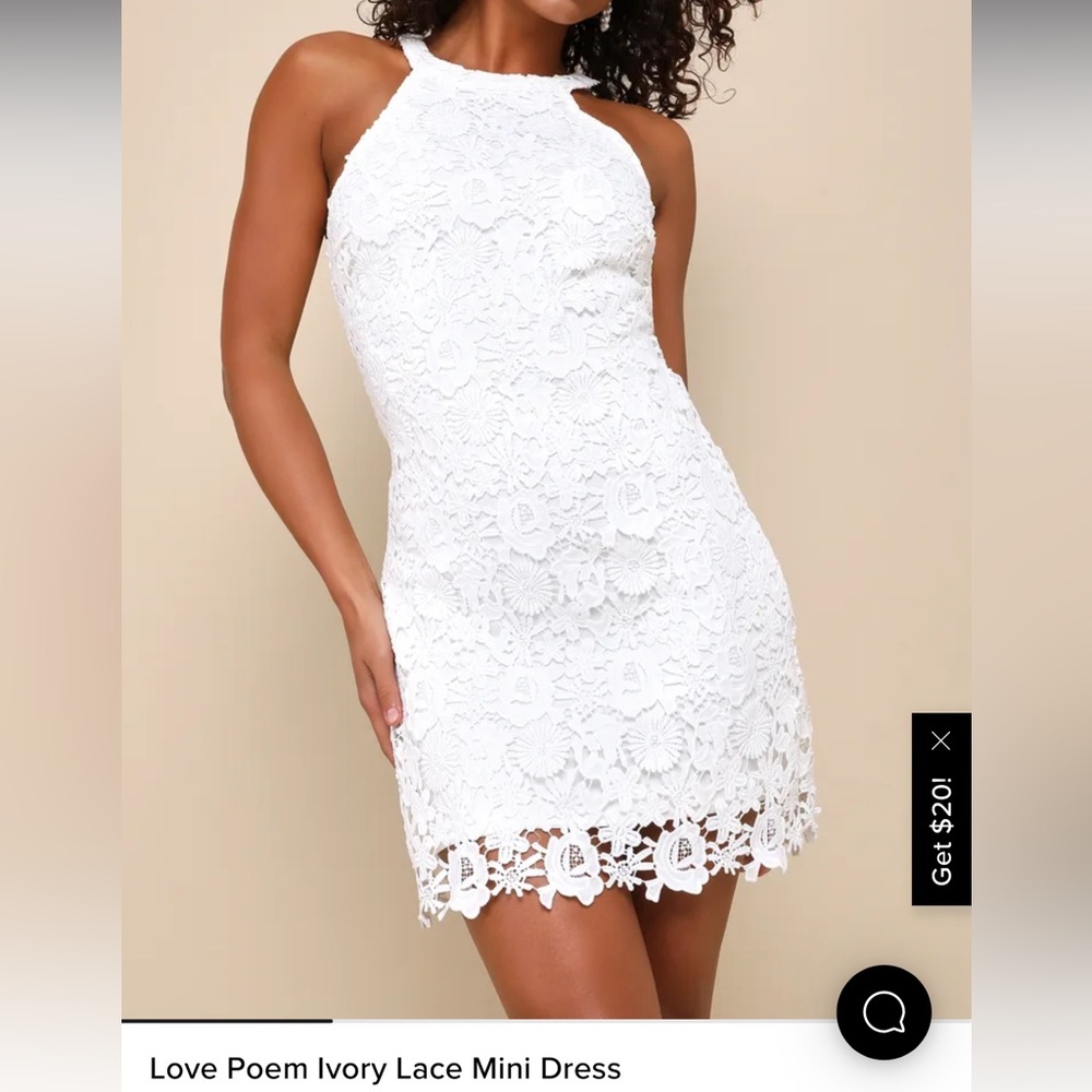 Lulu’s Love Poem Ivory Lace Dress